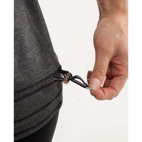 LULULEMON No Limit Run Back On Track Black Gray Wide Strap Tank Top Size 12 - Picture 5 of 9